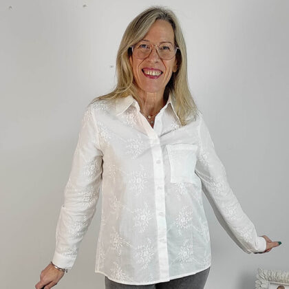 Camisa Natural blanca con bordados - Chiachio Moda
