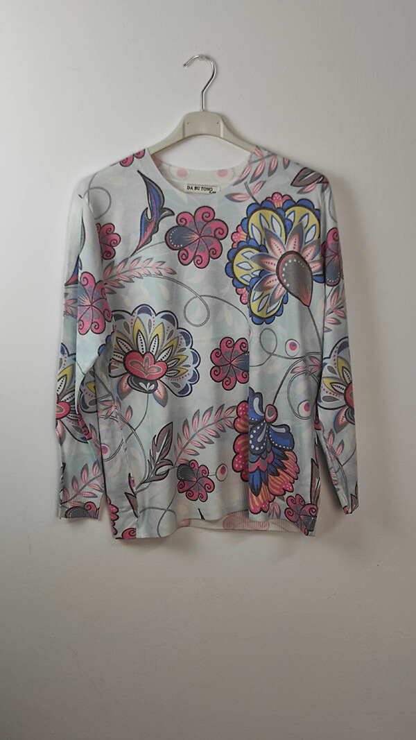 Suéter punto estampado floral colores dulces - Chiachio Moda