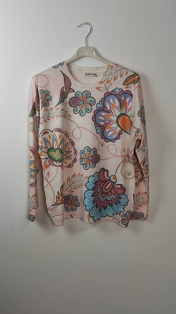 Suéter punto estampado floral colores dulces - Chiachio Moda